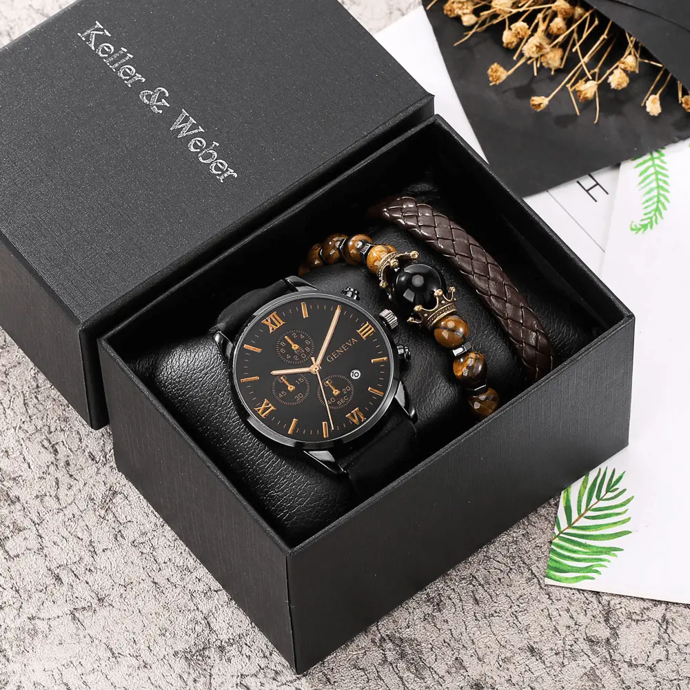 Mens watch and bracelet gift clearance set