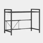 HOMCOM Expandable Microwave Oven Rack with 3 Hooks - Black